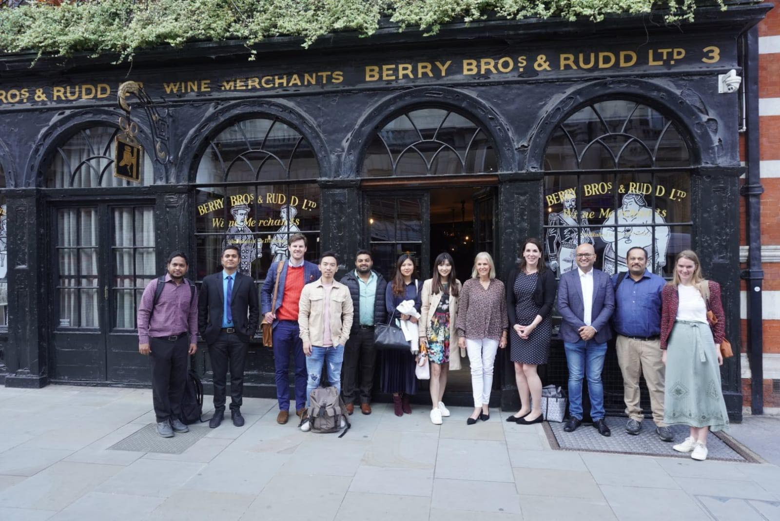 Full-time MBAs visiting Berry Bros & Rudd in London as part of the Family Business module